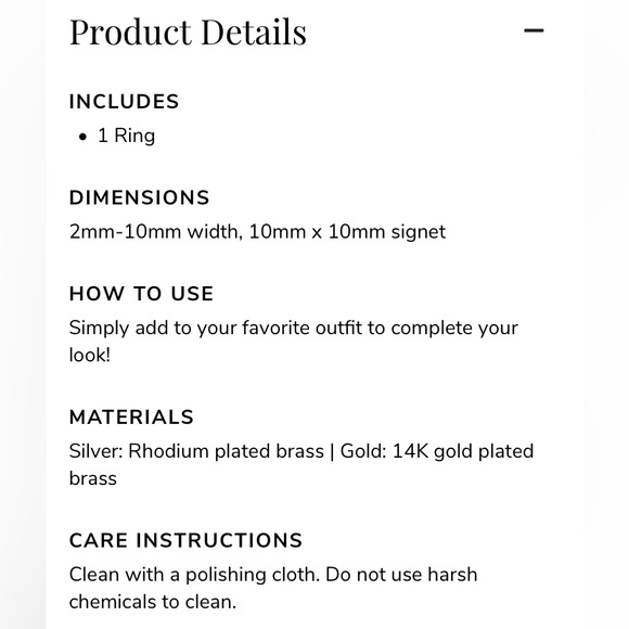 Hammered Square Signet Ring - Picture 4 of 4